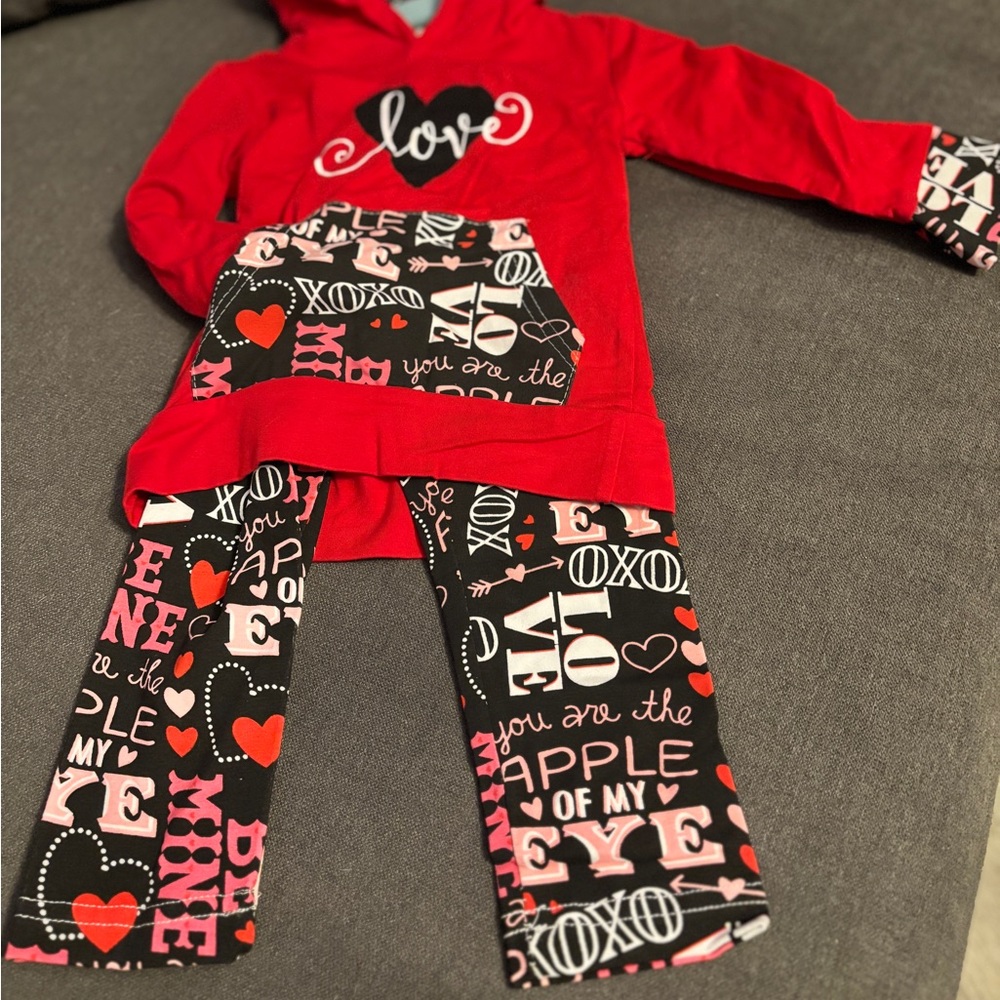 SALE!! 2pc Valentine Matching Hoodie & Pant Set